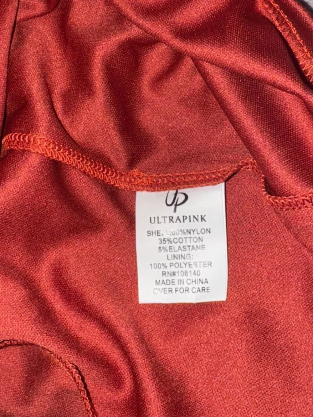 Ultrapink Womens Sleeveless Lace Peplum Top Rust Red Size M - Picture 4 of 9